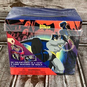 BATMAN 32 Valentines In A Tote 2 Card Designs 32 Seals NIB NEW